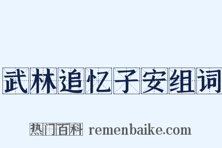 武林追忆子安组词是什么意思的图片